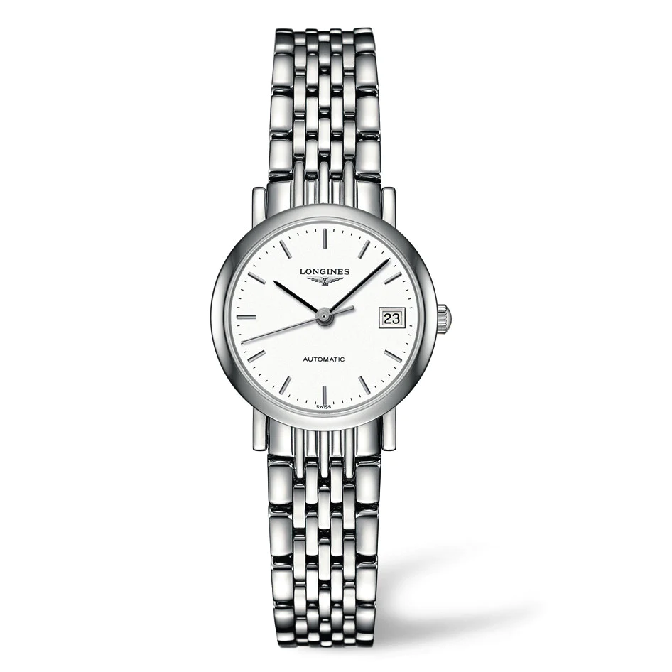 Elegant 25MM Automatic White Dial Stainless Steel Bracelet Watch L43094126