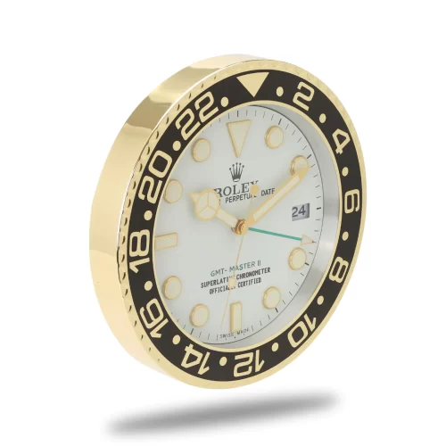 gmt master seriesgold and white wall clock