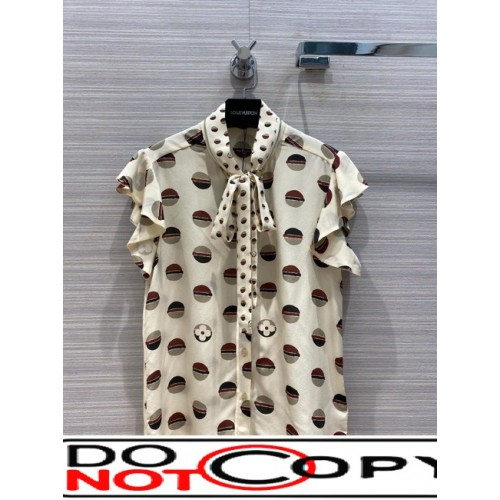 louis vuitton 1A842X FLOUNCE SLEEVE LAVALIERE BLOUSE