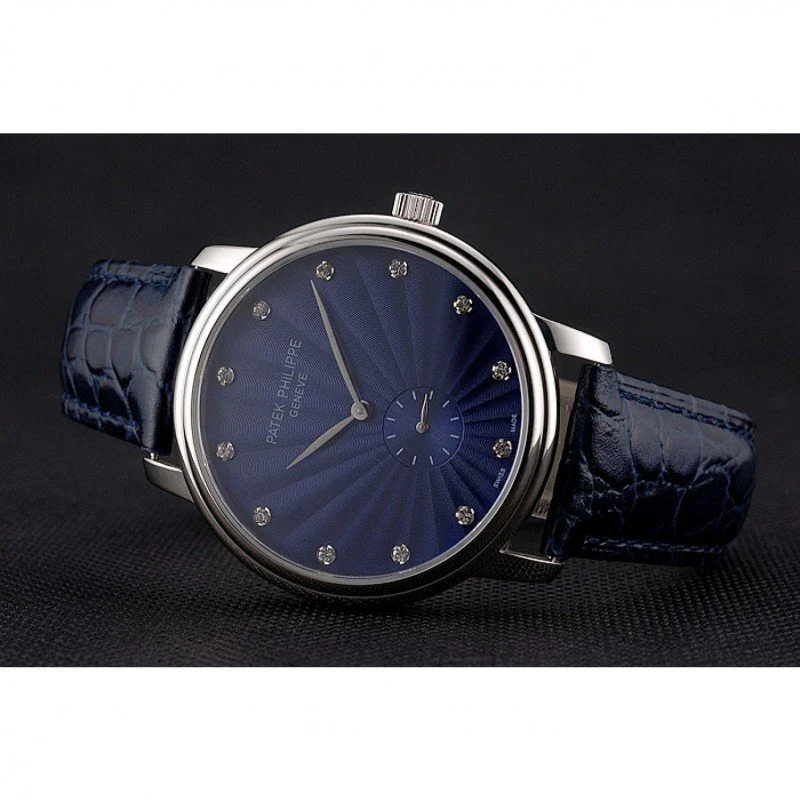 Calatrava Blue Guilloche Dial Blue 41 mm, Stainless Steel