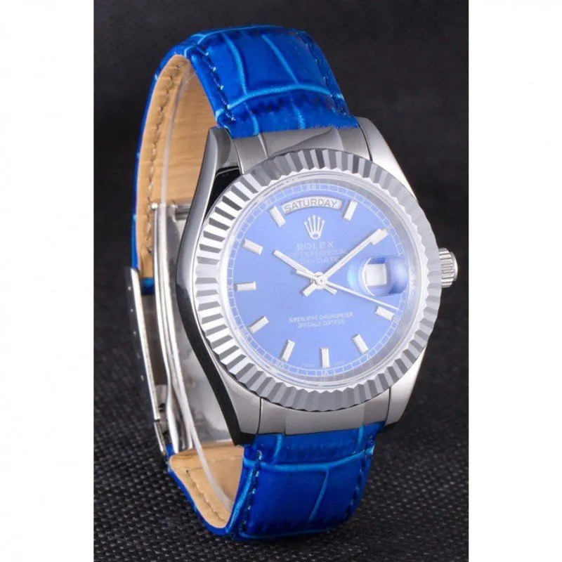Swiss Day-Date Oyster Collection Blue Leather Band 621490