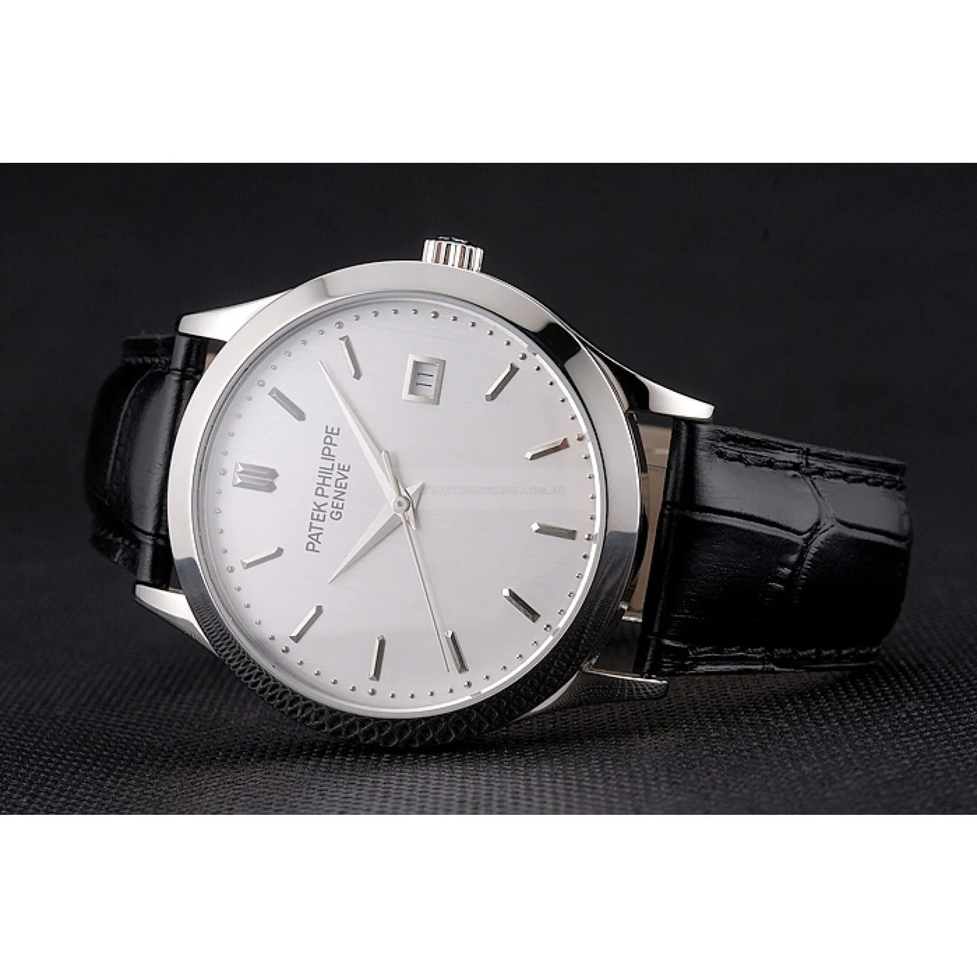 Calatrava Dial White 38 mm, Stainless Steel
