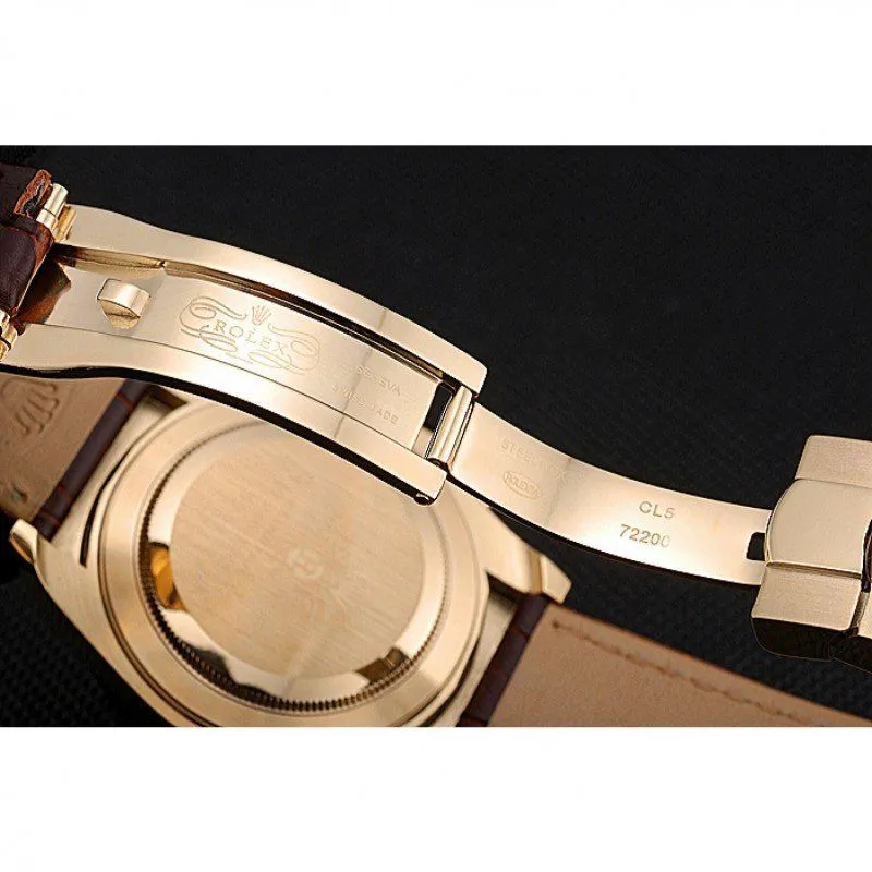 Cosmograph Daytona Gold Case White Dial Brown Leather Bracelet 622633