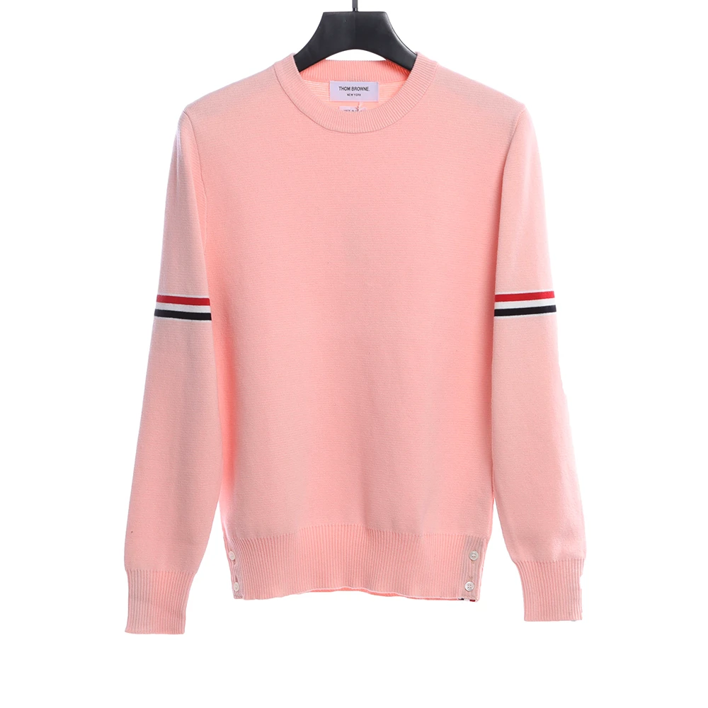 Double Sleeve Webbing Armband Crew Neck Sweater