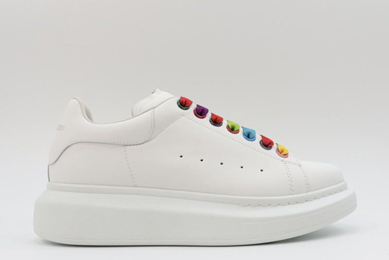 ALEXANDER MCQUEEN SHOW LEATHER PLATFORM TRAINERS SNEAKERS-RAINBOW