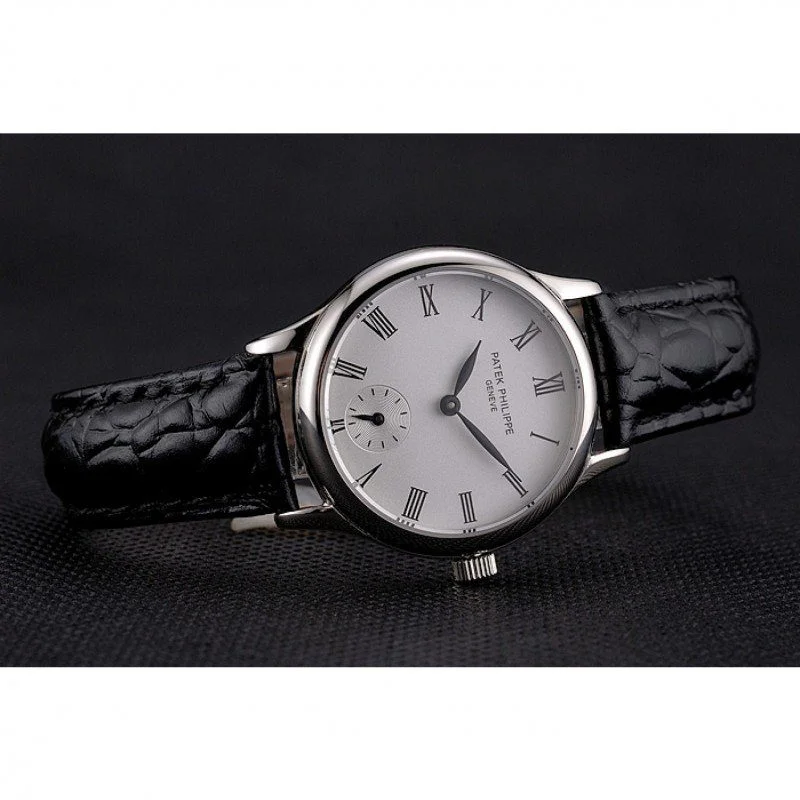 Calatrava Roman Dial White 28 mm, Stainless Steel