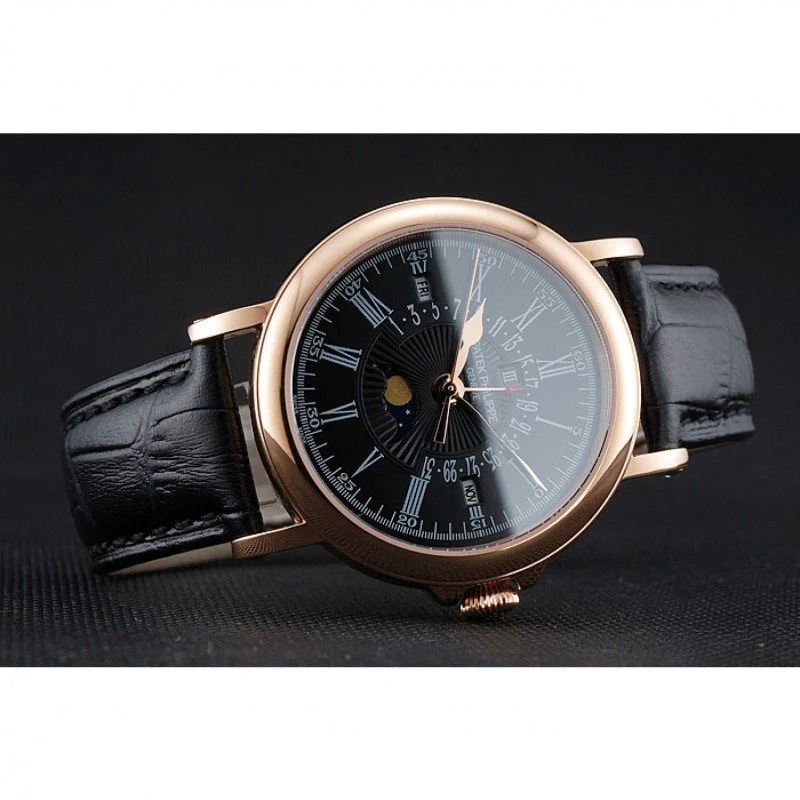 Perpetual Calendar Dial Black 40 mm, Rose Gold Plated