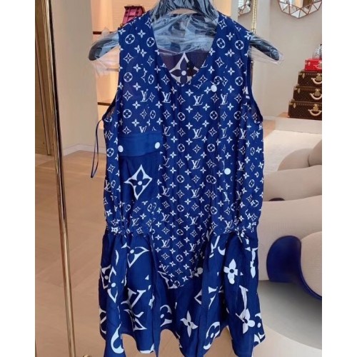 Louis Vuitton LV Escale Sleeveless Silk Dress