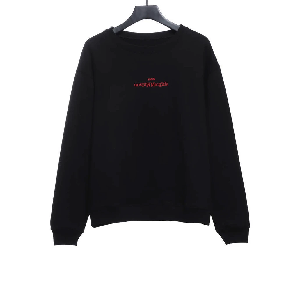 Red Upside Down Logo Embroidered Sweatshirt (Black/White)