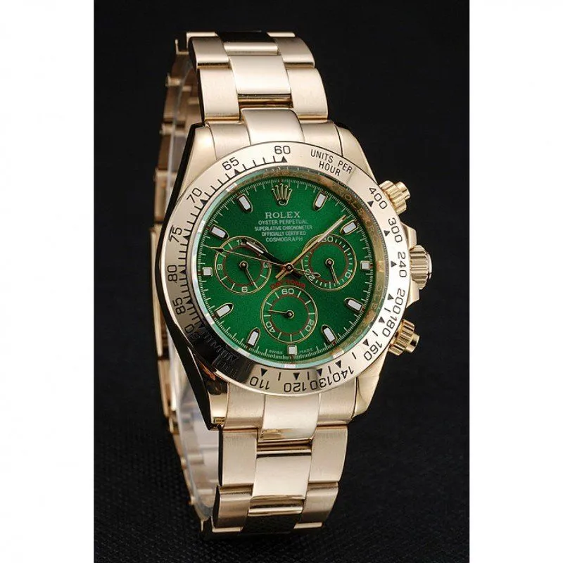 Cosmograph Daytona Green Dial Rose Gold Case And Bracelet 1454244