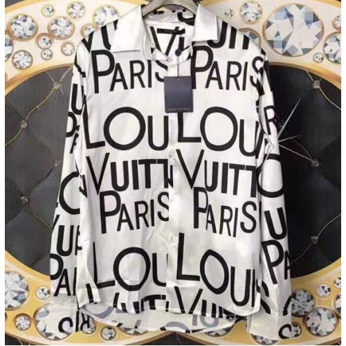 Louis Vuitton All Over Logo Shirts White