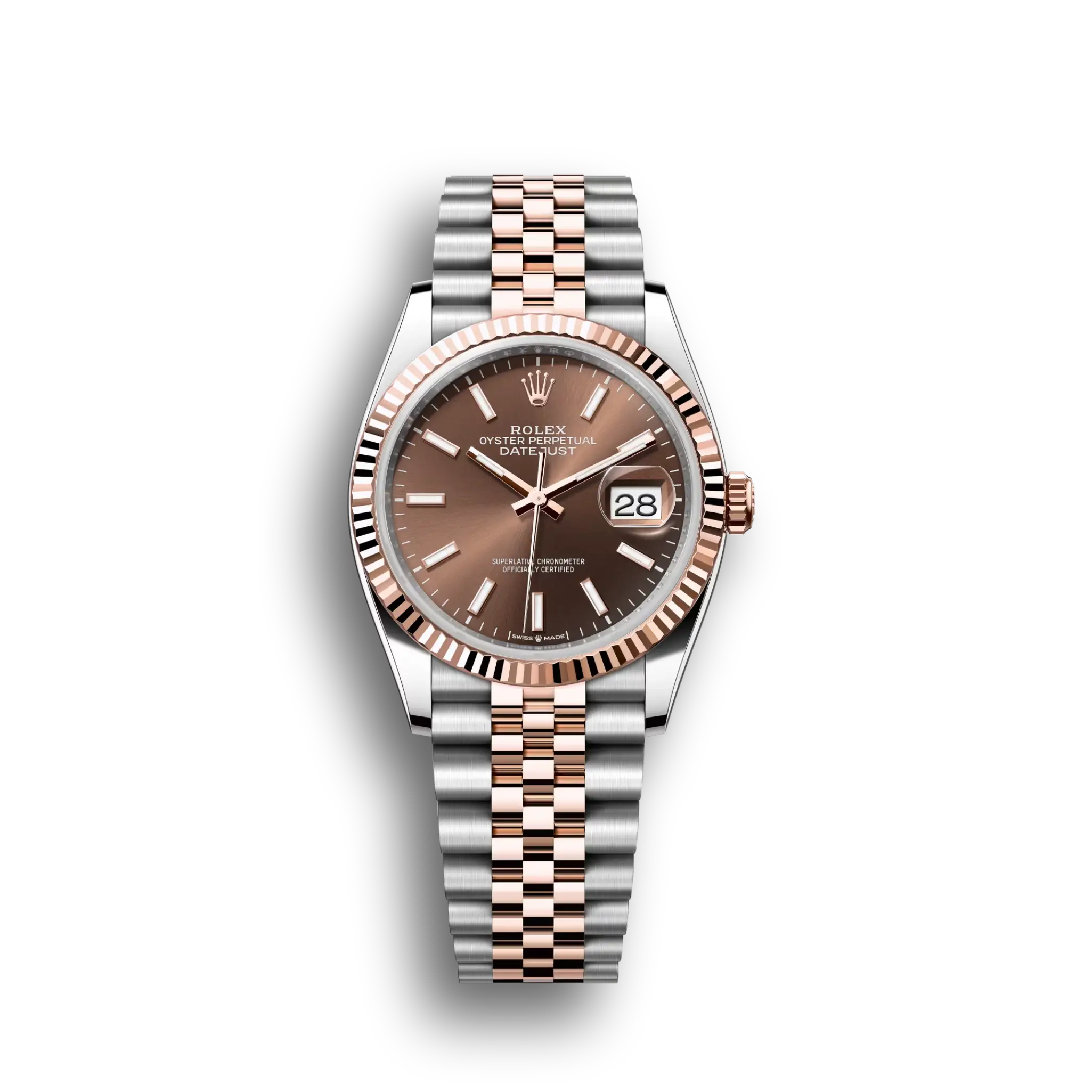 Datejust: Oystersteel and Everose gold, chocolate, m126231-0043