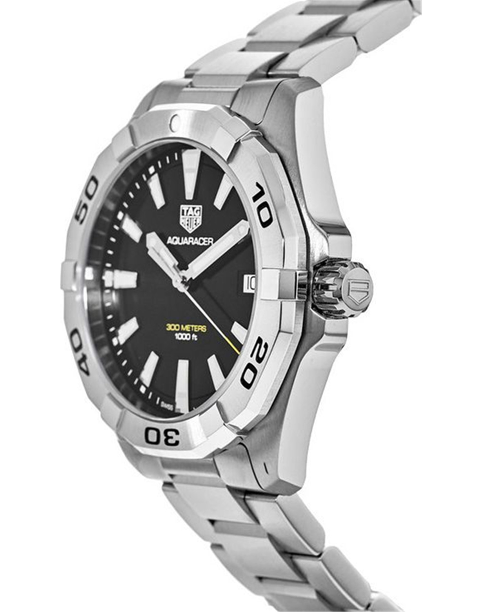Aquaracer Brushed Black Dial Men's Watch WBD1110.BA0928 41MM