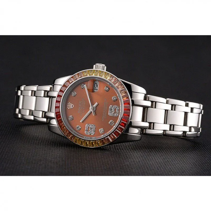 Datejust Pearlmaster 39 Cognac Dial Stainless Steel Case And Bracelet