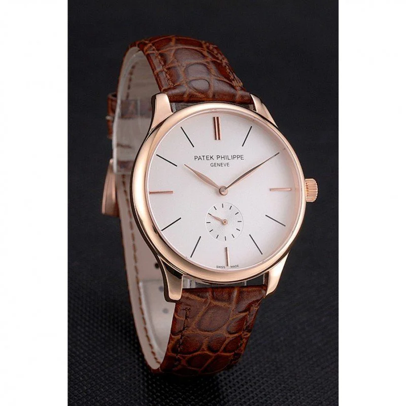 Calatrava Dial White 40 mm, Rose Gold Plated
