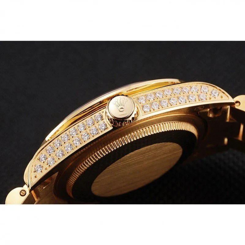 Swiss Day-Date Yellow Gold Full Diamond Pave