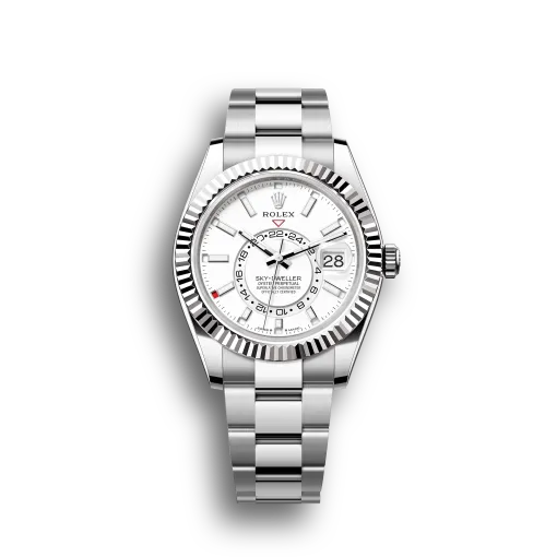 Sky-Dweller: Oystersteel and white gold, intense white dial, Oyster bracelet, m336934-0003