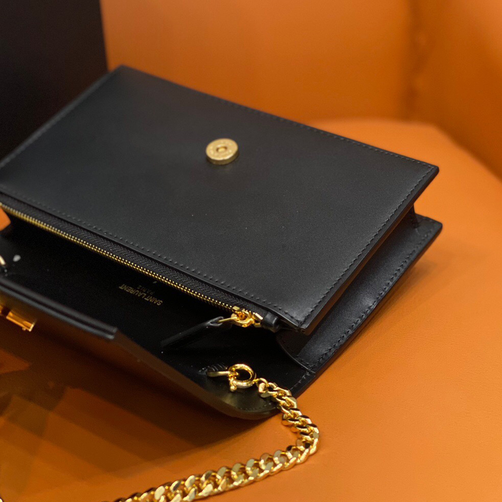 YSL SAINT LAURENT BLACK ‘KATE’ SHOULDER BAG
