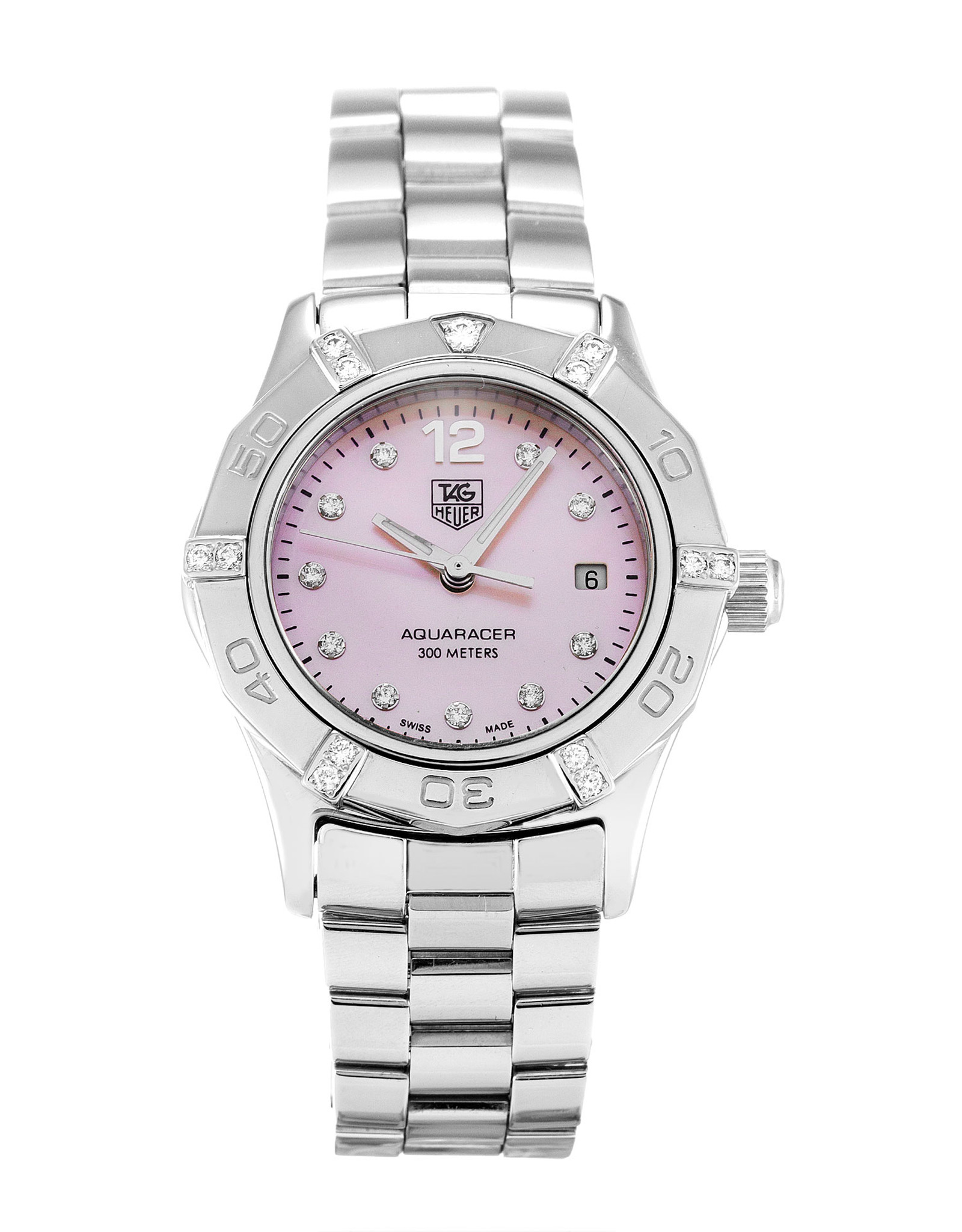 Aquaracer Pink Dial Diamond Markers Lady WAF141H.BA0824 27MM