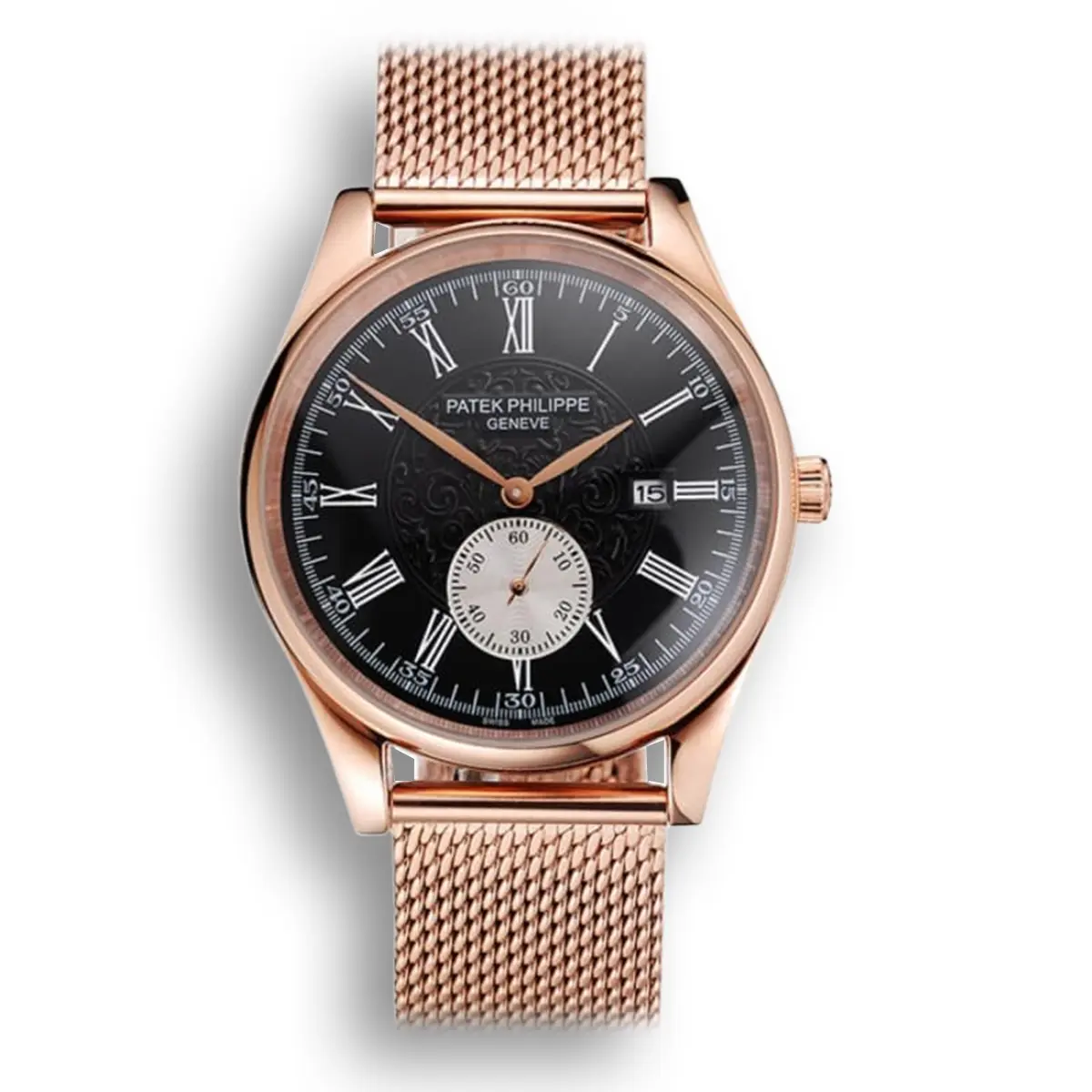 Calatrava Small Seconds Dial Black 40 mm, Rose Gold Plated