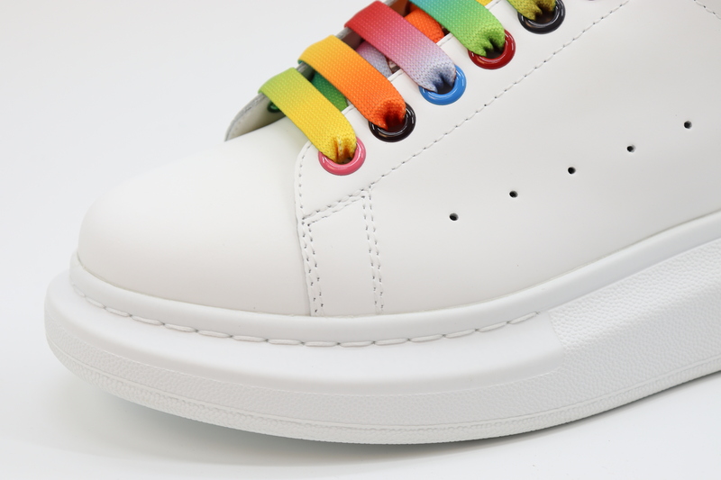 ALEXANDER MCQUEEN SHOW LEATHER PLATFORM TRAINERS SNEAKERS-RAINBOW