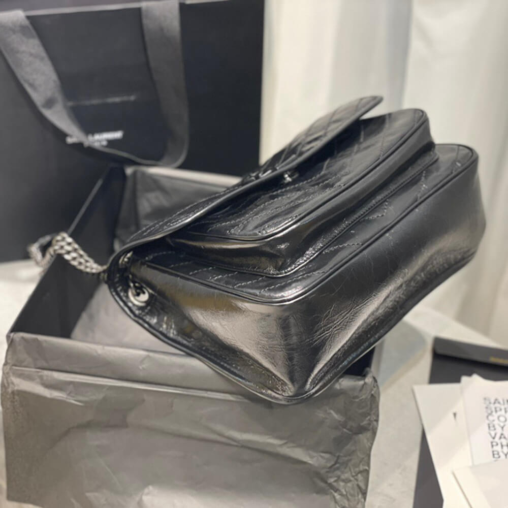 YSL SAINT LAURENT NIKI MEDIUM IN CRINKLED VINTAGE LEATHER