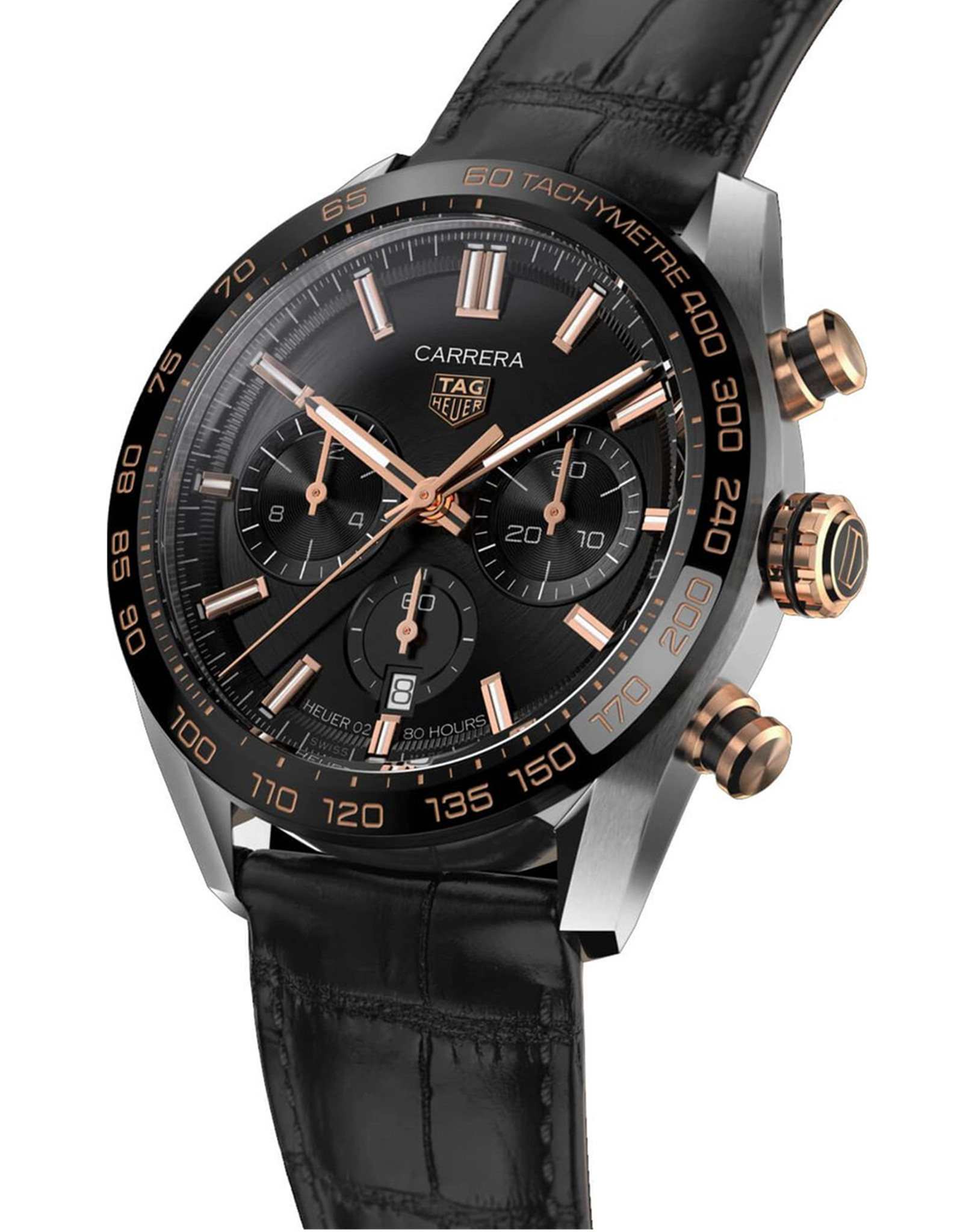 Carrera Black Dial Automatic Chronograph Men's Watch CBN2A5A.FC6481 44MM