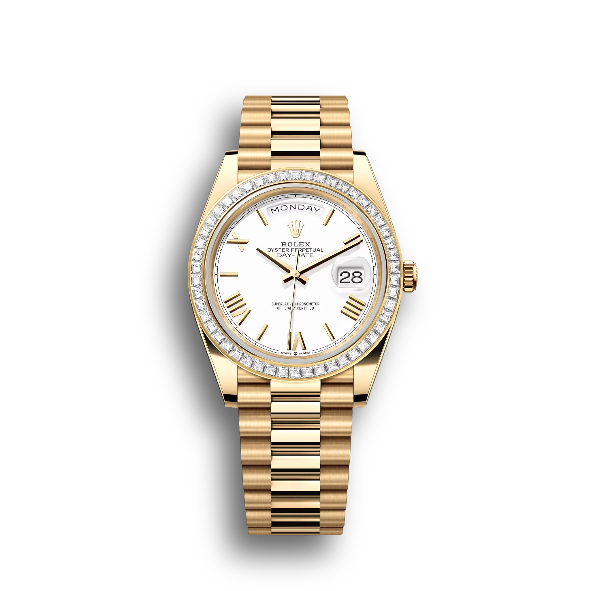 Day-Date: Yellow gold, white dial, m228398tbr-0033