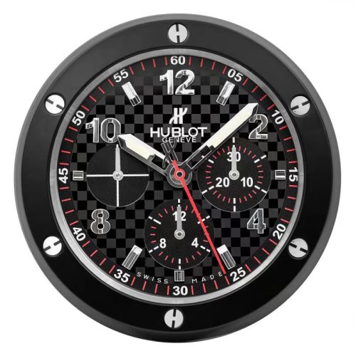 big bang wall clock carbon fibre chronograph dial black