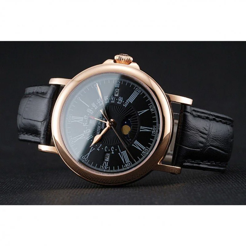 Perpetual Calendar Dial Black 40 mm, Rose Gold Plated