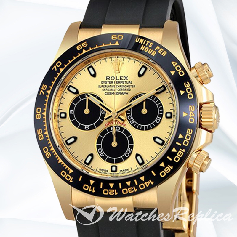 Daytona 40mm Men's 116518CBKSR Ceramic Bezel Rubber Band