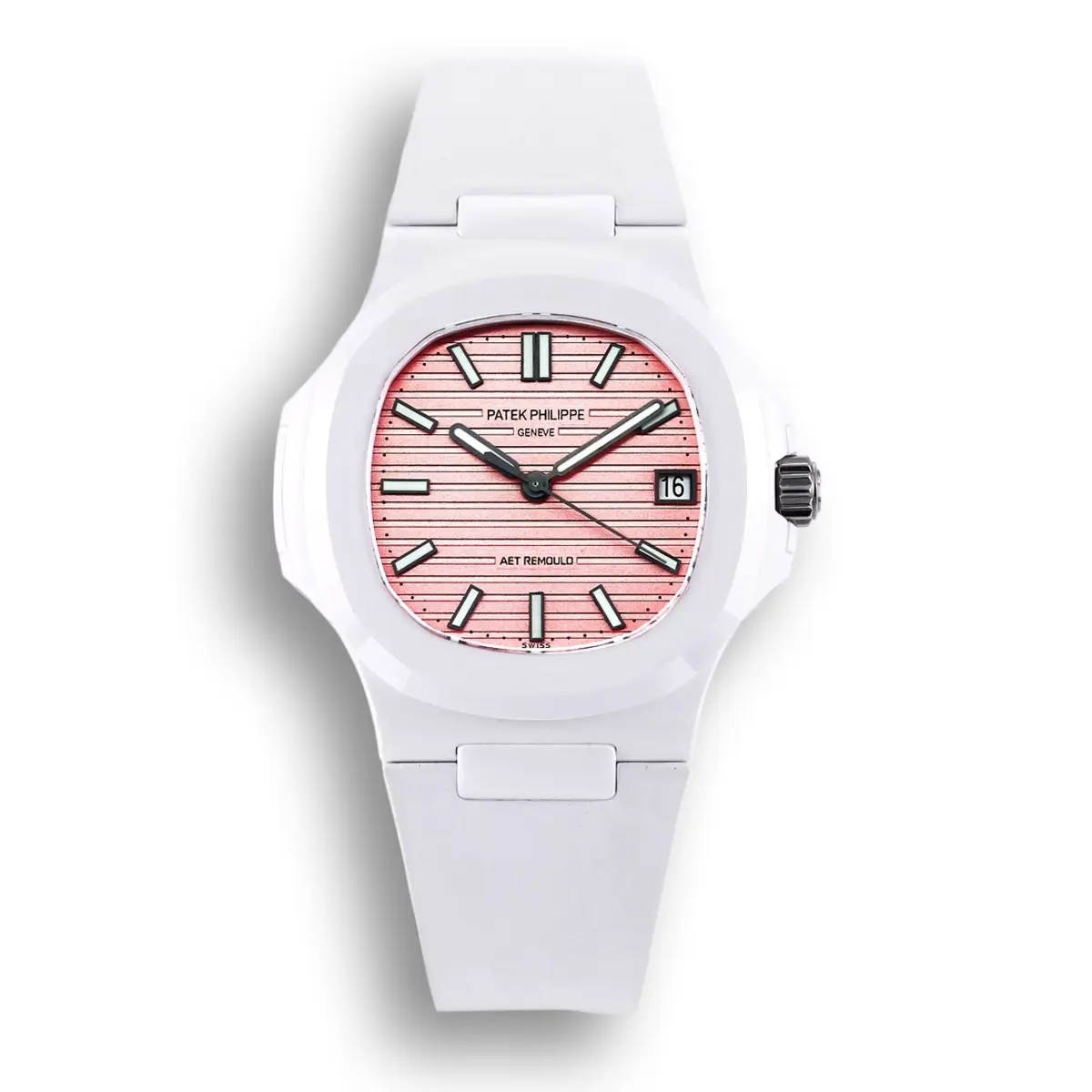 Nautilus 5711/1A-018  40 mm, Rubber Strap Pink Dial