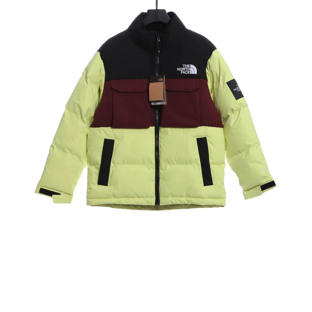 Splicing Contrasting Color Workwear Down Jacket