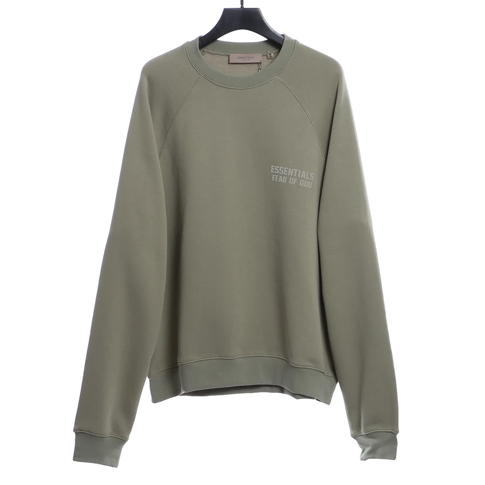 Front Flocking Small Label Round Neck Sweater