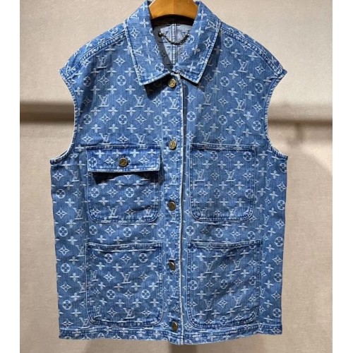 Louis Vuitton All-over Monogram Sleeveless Denim Top