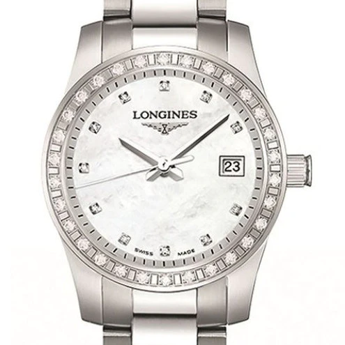 Conquest 29.5MM Quartz Mother of Pearl Stainless Steel Watch L33000876