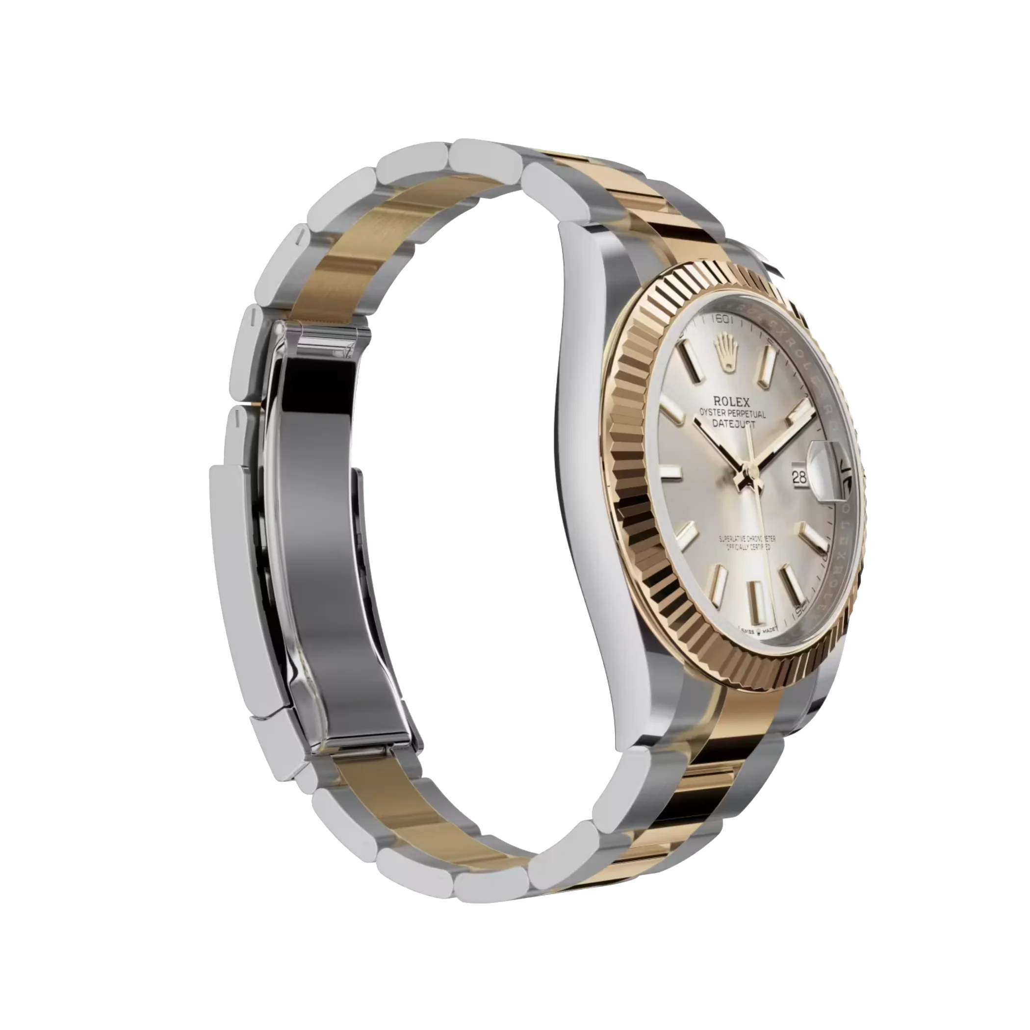 Datejust: Oystersteel and yellow gold, silver dial, Oyster bracelet, m126333-0001