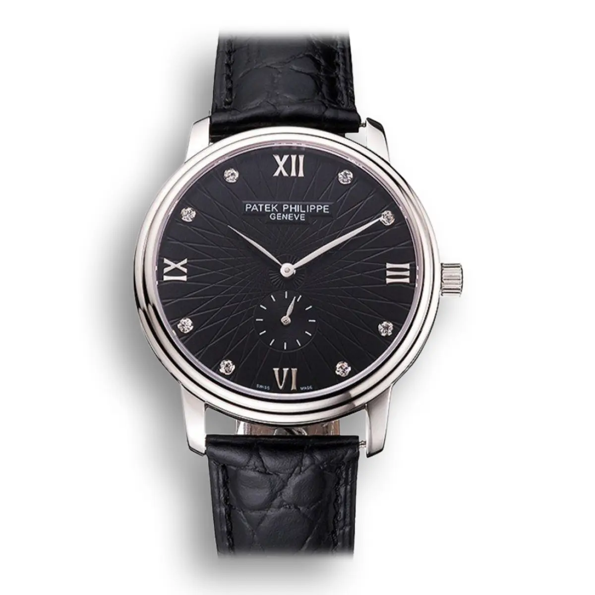 Calatrava Dial Black 41 mm, Stainless Steel