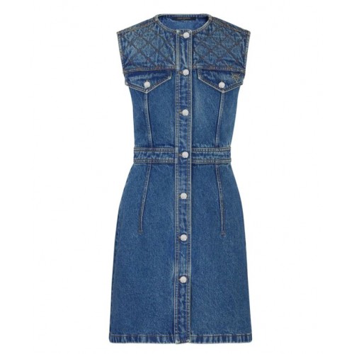 Louis Vuitton Women's Button-Up Denim Dress Blue