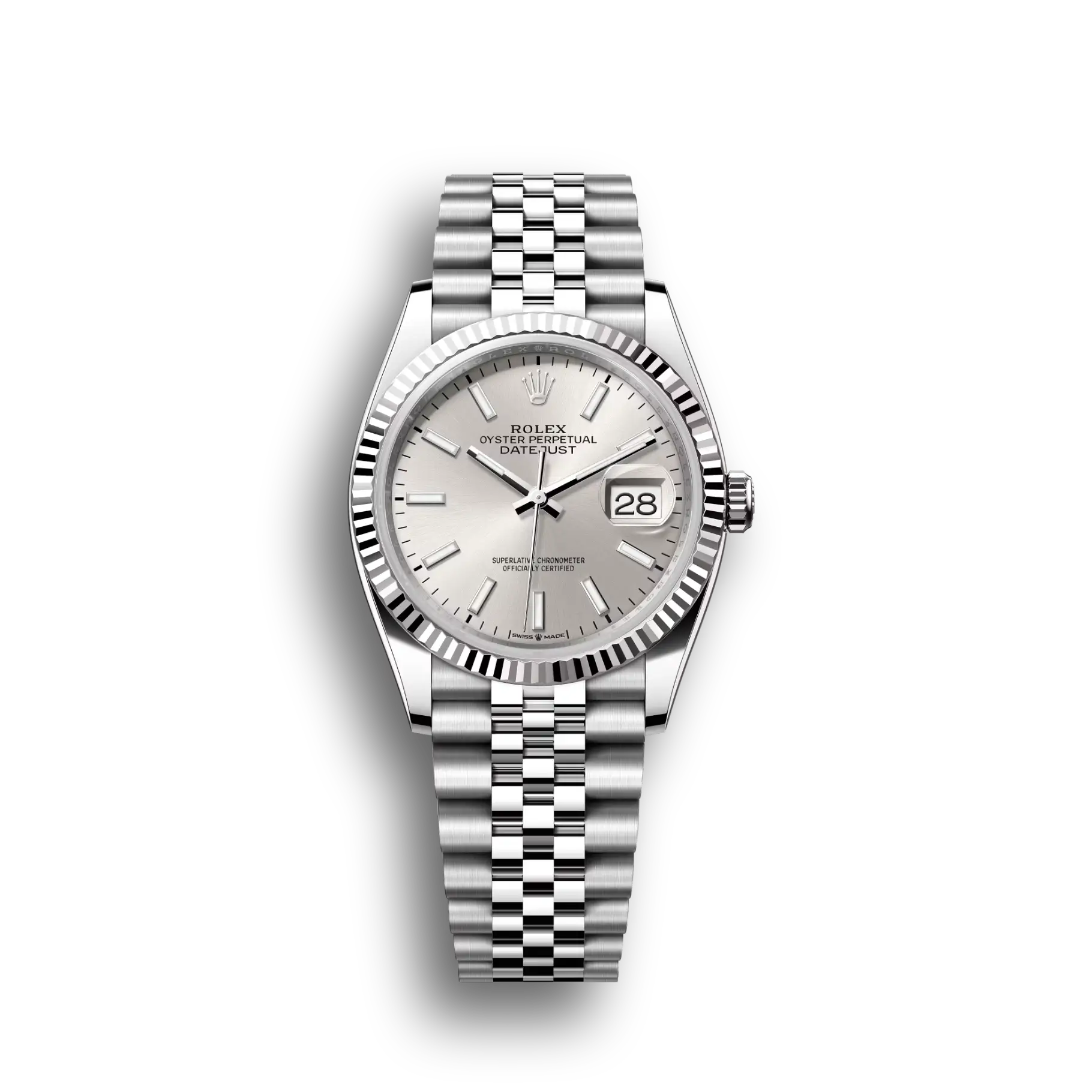 Datejust: Oystersteel and white gold, silver, m126234-0013