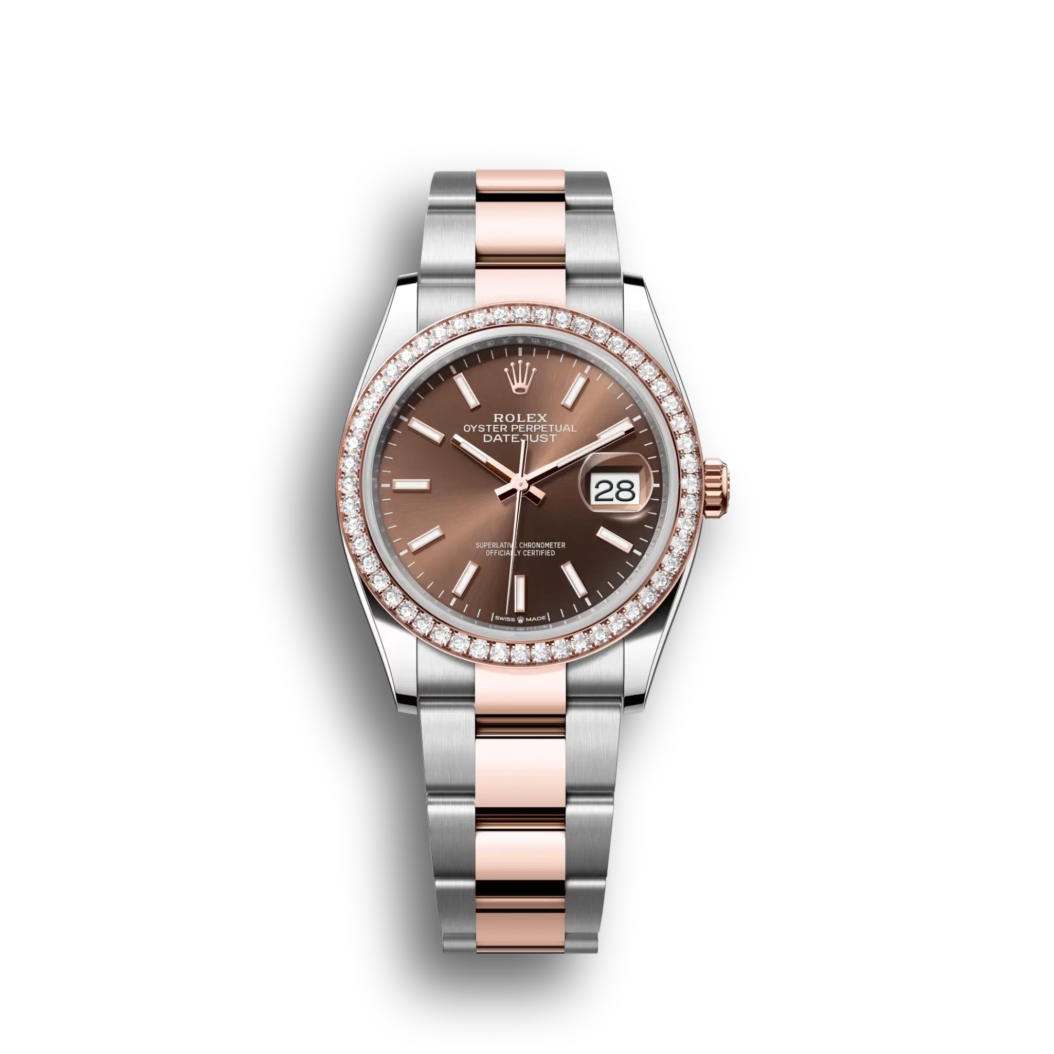 Datejust: Oystersteel and Everose gold, chocolate, m126281rbr-0032