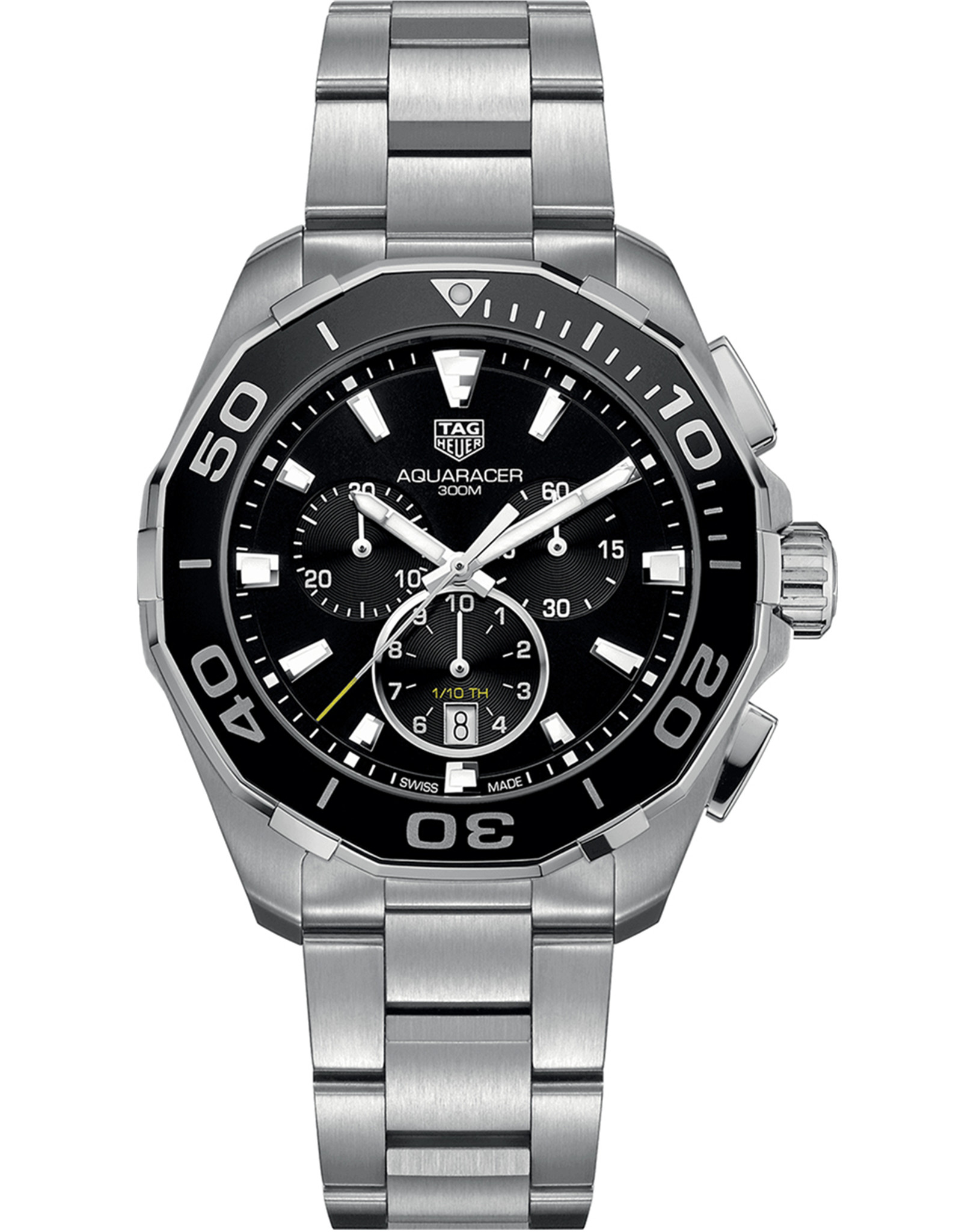 Aquaracer Black Dial Chronograph Men's Watch CAY111A.BA0927 43 MM