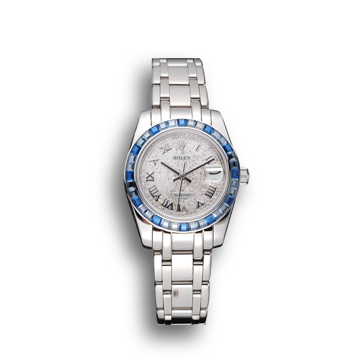 Datejust Diamond Dial Blue Jewels Bezel Stainless Steel Case And Bracelet 622834