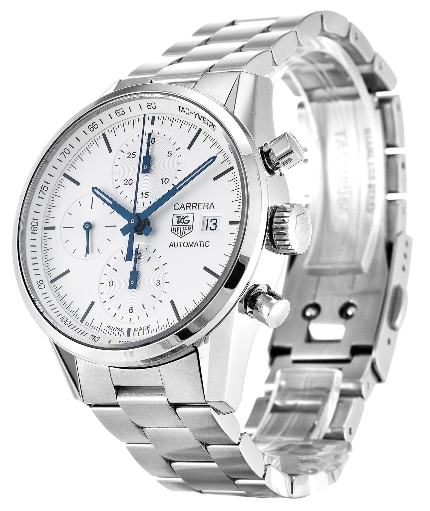 Carrera CAR2211.BA0721 White Dial Stick Markers 43MM