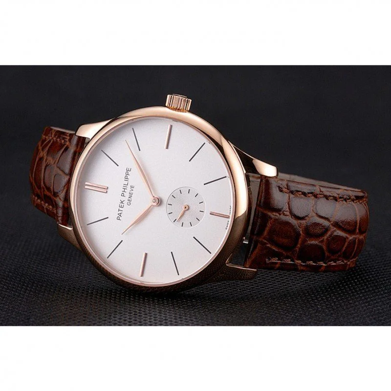Calatrava Dial White 40 mm, Rose Gold Plated