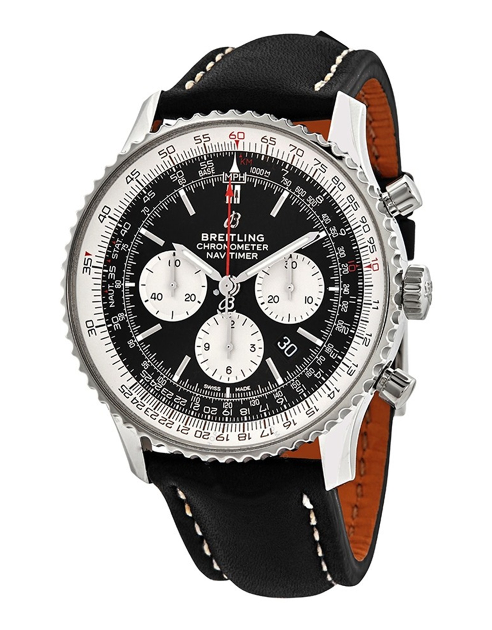 Navitimer Black Dial Leather Strap AB0127211B1X1