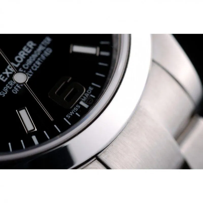 Swiss Explorer Stainless Steel Bezel Black Dial 42002