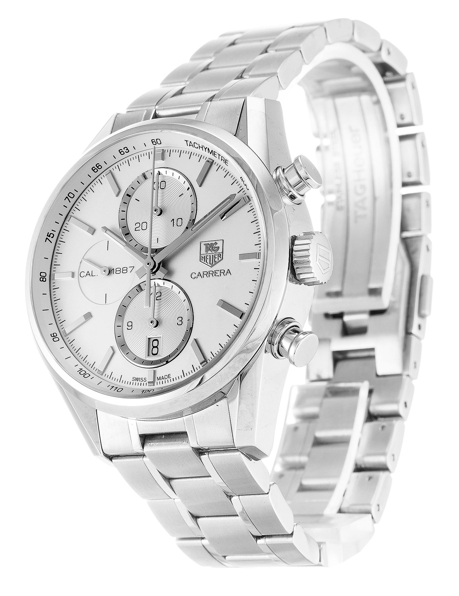 Carrera CAR2111.BA0720 White Dial Stick Markers 43MM