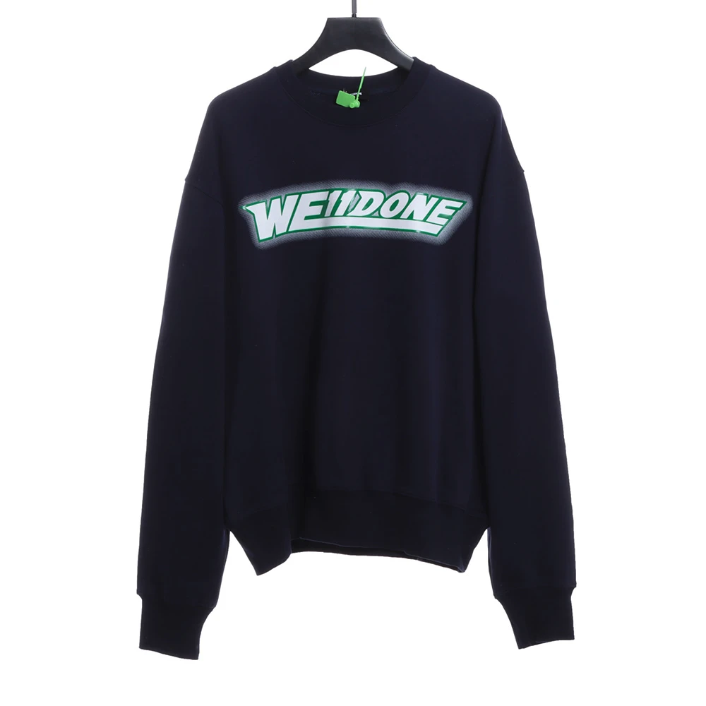 Halo Letters Print Crew Neck Sweatshirt (black / white)