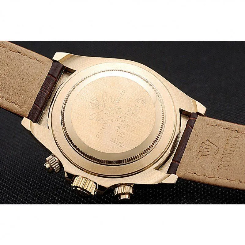 Cosmograph Daytona Gold Case White Dial Brown Leather Bracelet 622633